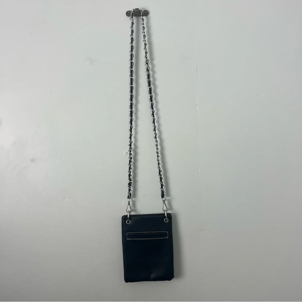 P&G Black Studded Leather Crossbody Bag
